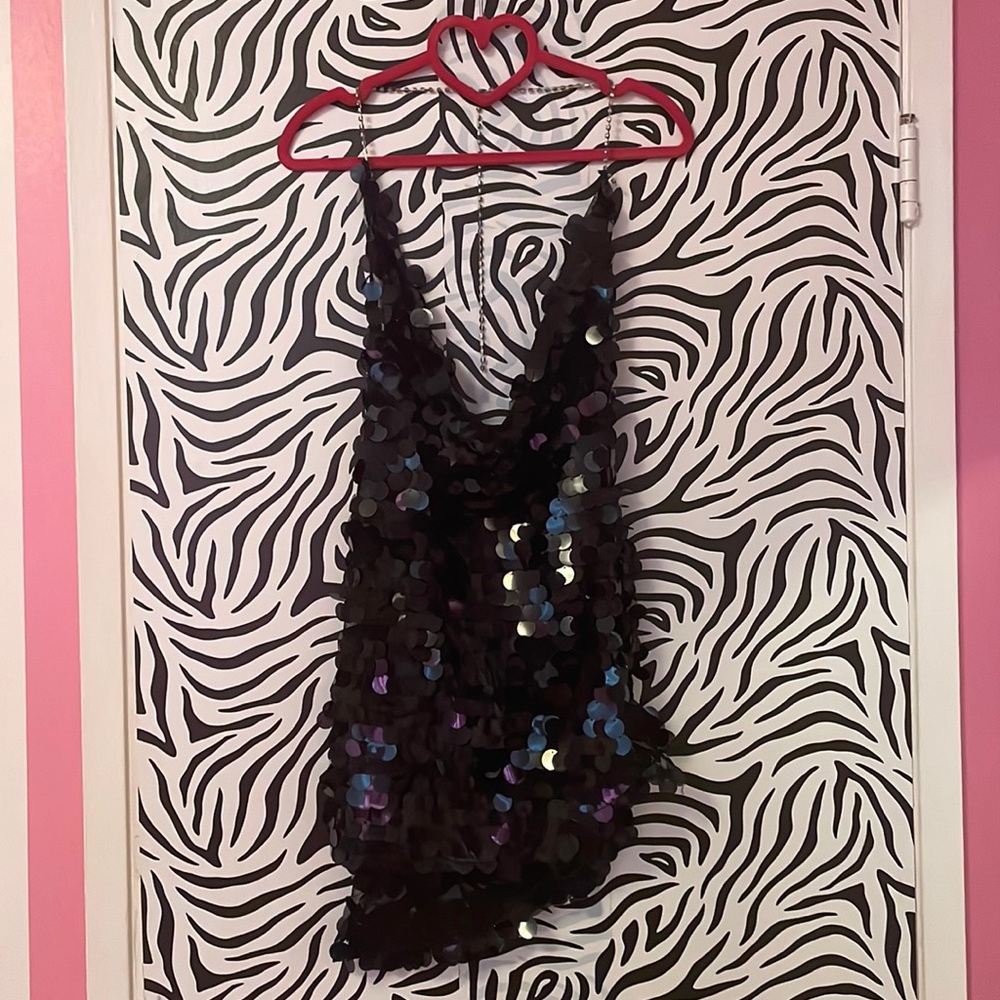 Black sequin dress